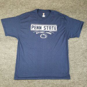 Hanes Tagless Penn State Shirt Mens XL Blue Short Sleeve Crew Neck Nittany Lions